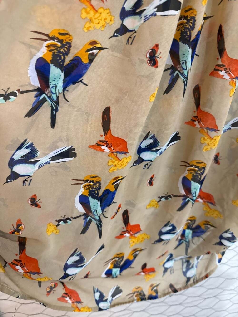 M·A·P·P Jeans Colorful Bird Print Sleeveless Chiffon Blouse - Picture 4 of 4